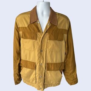ASOS M Retro Utility Jacket Mustard Yellow Patchwork Corduroy Collar 70s